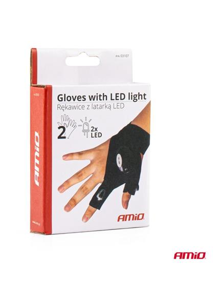 AMIO Dielenské rukavice s LED baterkou (03107) AMIO Dielenské rukavice s LED baterkou (03107)