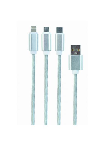GEMBIRD Kábel USB 2.0/Ligh+microUSB+Type C sil GEMBIRD Kábel USB 2.0/Ligh+microUSB+Type C sil