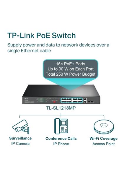 TP-Link TL-SL1218MP, Switch 16-Port/100Mbps/Rack TP-Link TL-SL1218MP, Switch 16-Port/100Mbps/Rack